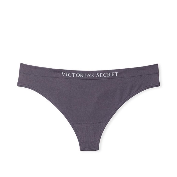 Victoria's Secret Seamless Textured Thong Panty Gray Small NEW - Picture 4 of 6